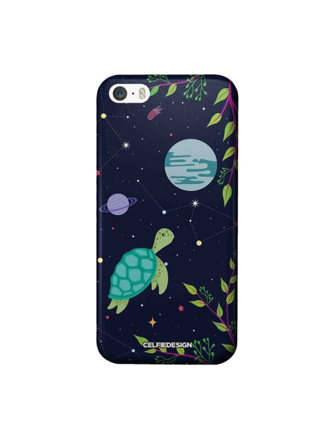 

CelfieDesign Navy Blue & Green Space Turtle iPhone SE Slim Back Case