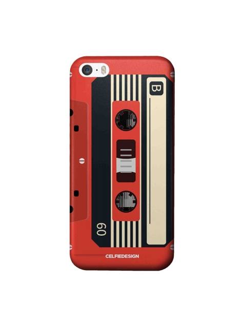 

CelfieDesign Red & Black Casette Quirky Printed iPhone SE Slim Back Case