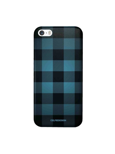 

CelfieDesign Teal Blue & Black Checkmate Geometric Printed iPhone SE Slim Back Case