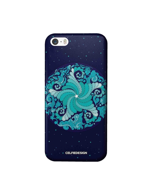 

CelfieDesign Navy Blue & Teal Blue Starfish Mandala Printed iPhone SE Slim Back Case
