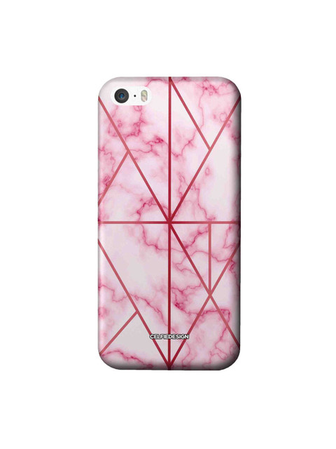 

CelfieDesign White & Pink Printed Plastic iPhone SE Back Case