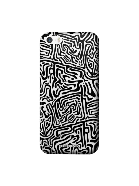 

CelfieDesign White & Black Maze Abstract Printed iPhone SE Slim Back Case