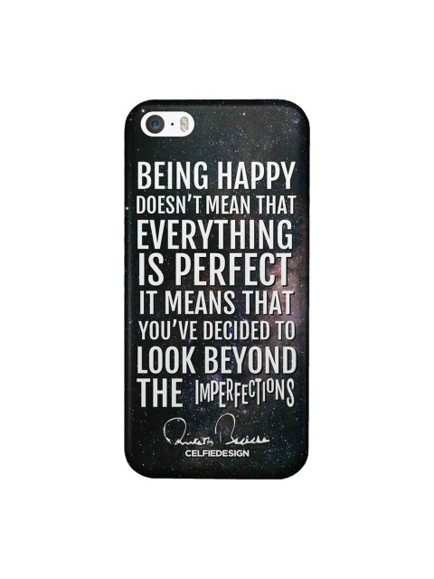 

CelfieDesign Grey & White Being Happy AB Quotes iPhone SE Slim Back Case