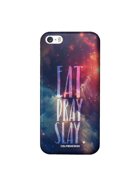 

CelfieDesign Blue & Orange Eat Pray Slay Printed iPhone SE Slim Back Case