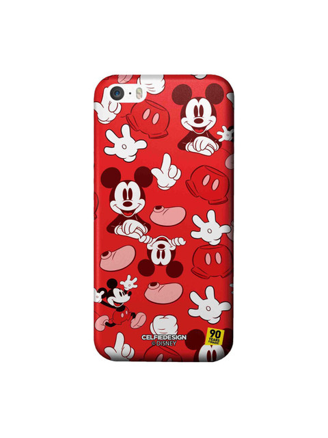 

CelfieDesign Red & White Mickey Classic Cartoon Characters Print iPhone SE Slim Back Case