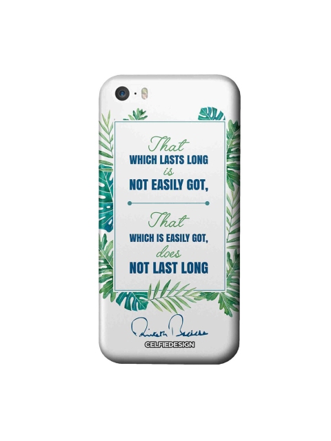 

CelfieDesign White & Green Lasts Long AB Quotes Printed iPhone SE Back Case
