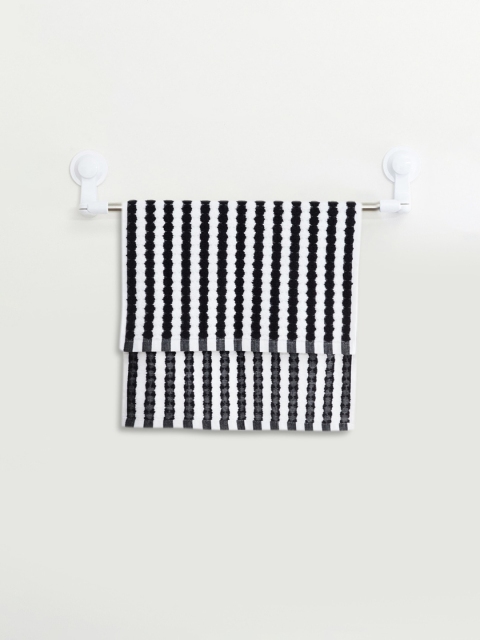 

Home Centre 210 GSM Charlie Black And White Textured Cotton Hand Towel