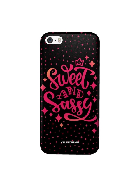 

CelfieDesign Black & Pink Sweet & Sassy iPhone SE Slim Back Case