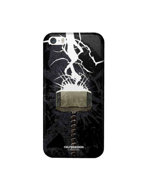 

CelfieDesign Black & White The Thunderous Hammer Plastic iPhone SE Slim Back Case