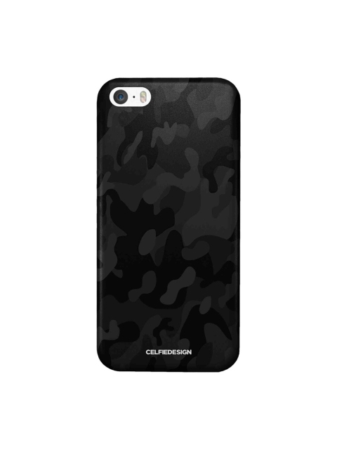 

CelfieDesign Black & Grey Printed Plastic iPhone SE Slim Back Case