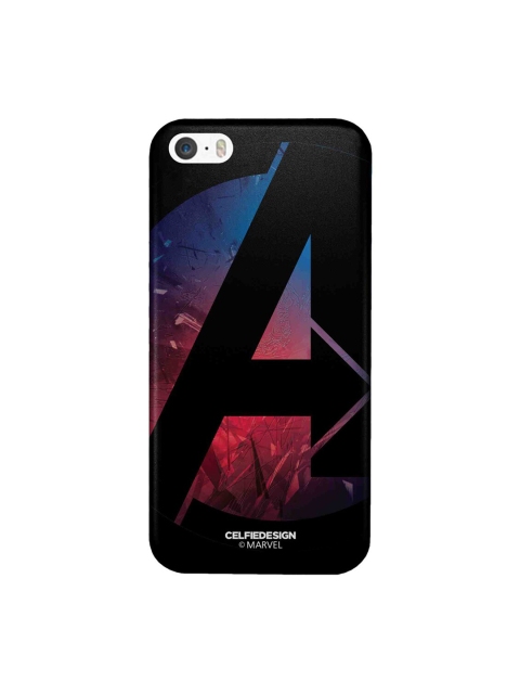 

CelfieDesign Black & Blue A For Avengers Superhero Printed iPhone SE Slim Back Case