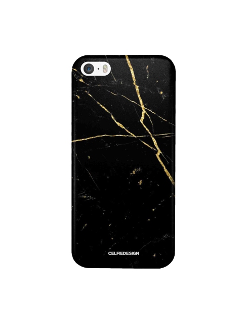 

CelfieDesign Black & Gold Marble Onyx iPhone SE Slim Back Case