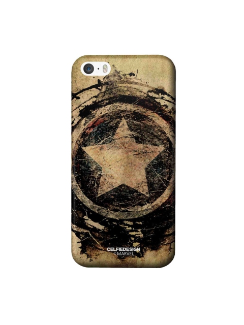 

CelfieDesign Beige & Black Symbolic Captain Shield iPhone SE Slim Back Case