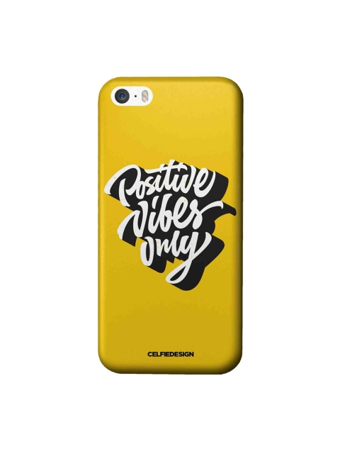

CelfieDesign Yellow & White Positive Vibes Only Typography Print iPhone SE Slim Back Case