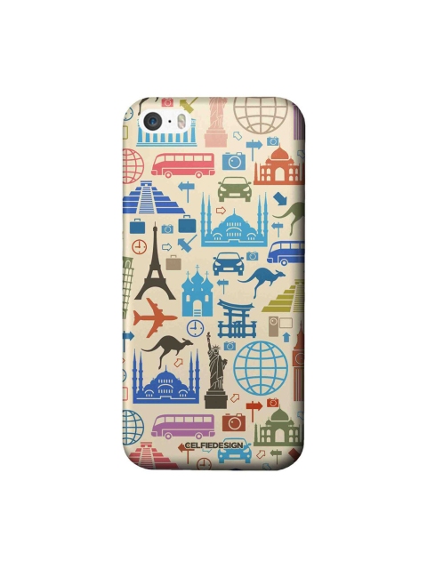 

CelfieDesign Beige & Blue Travel Lover Quirky Printed iphone SE Slim Back Case