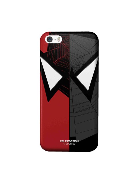 

CelfieDesign Black & Red Printed Face Focus Spiderman iPhone SE Slim Back Case
