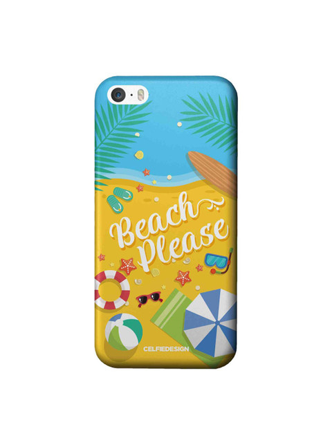 

CelfieDesign Blue & Yellow Printed Beach Please iPhone SE Slim Back Case