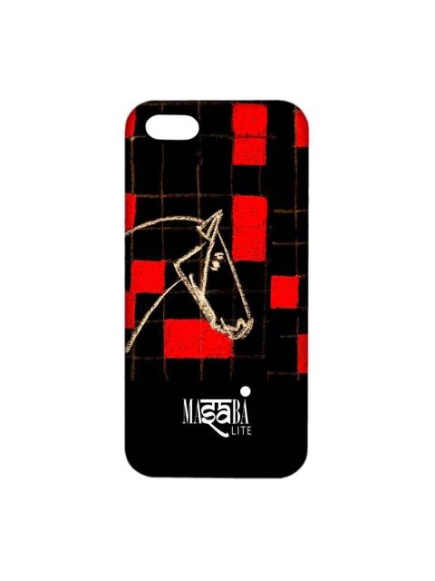 

CelfieDesign Black & Red Masaba Checkered Horse Printed iPhone SE Slim Back Case