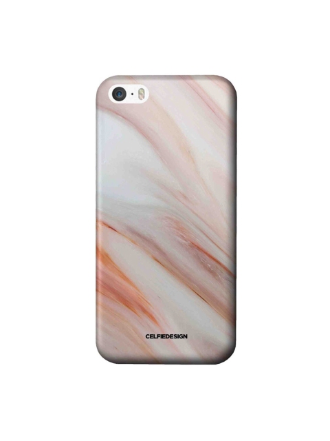 

CelfieDesign Beige & White Graphic Printed iPhone SE Slim Back Case