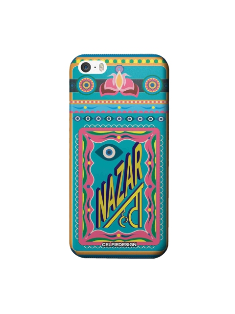 

CelfieDesign Turquoise Blue & Yellow Nazar Hata Printed iPhone SE Slim Back Case