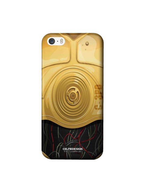 

CelfieDesign Gold-Toned & Black Printed Attire C3PO iPhone SE Slim Back Case