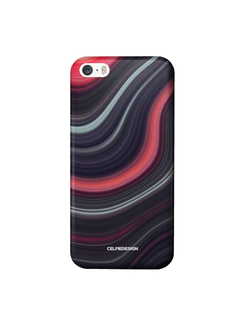 

CelfieDesign Black & Red Printed Liquid Funk iPhone SE Slim Back Case