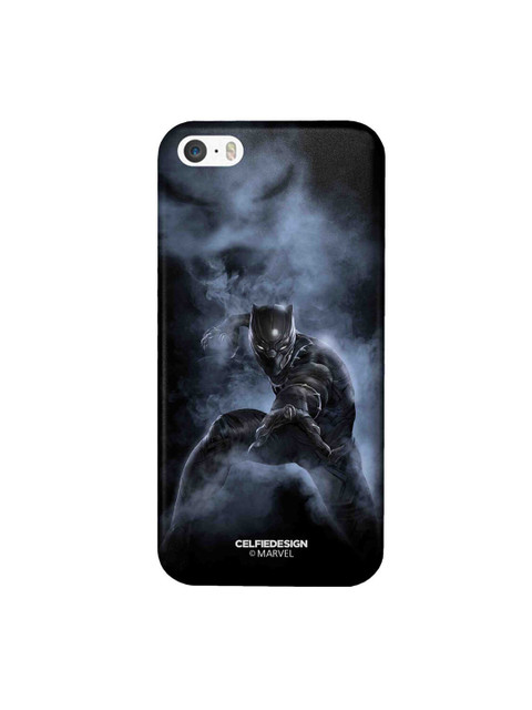 

CelfieDesign Black & Blue Black Panther Attack Prnted iPhone SE Slim Back Case