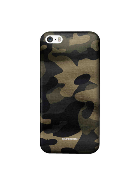 

CelfieDesign Black & Olive Green Camo Sand Grullo iPhone SE Slim Back Case