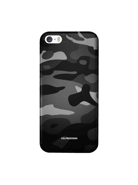 

CelfieDesign Black & Grey Camo Gunmetal iPhone SE Slim Back Case