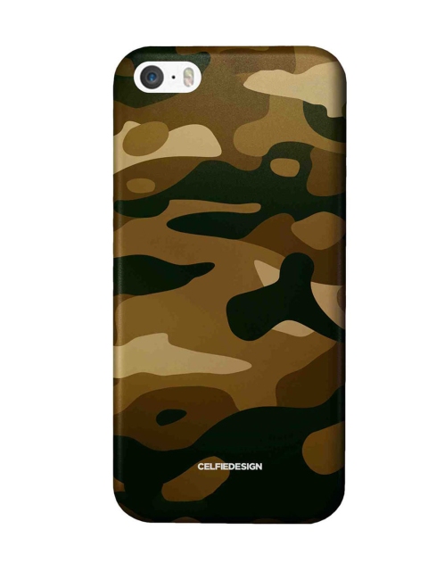 

CelfieDesign Olive Green & Beige Camouflage Printed iPhone SE Slim Back Case