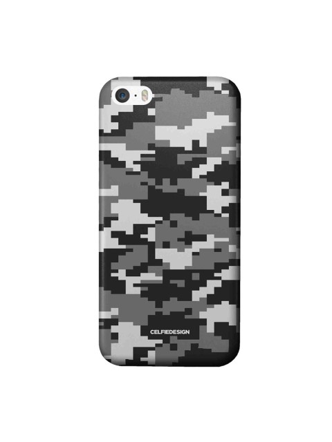 

CelfieDesign Grey & White Camo Pixel iPhone SE Slim Back Case