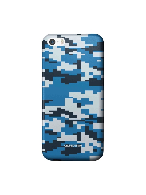 

CelfieDesign Blue & White Camo Pixel Cerulean iPhone SE Slim Back Case