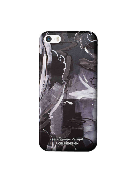 

CelfieDesign Charcoal Grey & White Printed iPhone SE Slim Back Case