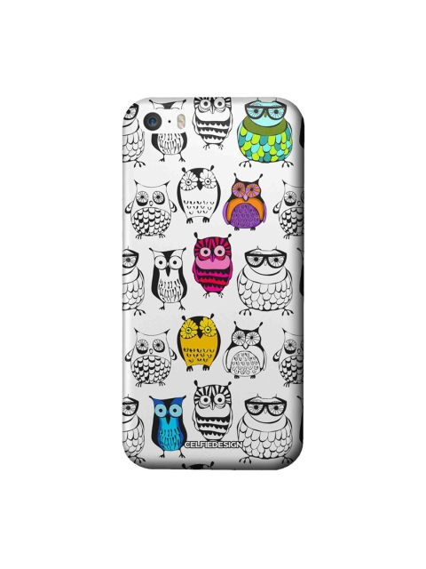 

CelfieDesign White & Black Owl Art iPhone SE Slim Back Case