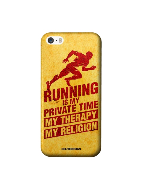 

CelfieDesign Yellow & Red Printed Religion Of Running iPhone SE Slim Back Case