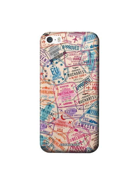 

CelfieDesign Beige & Blue Printed iPhone SE Back Case