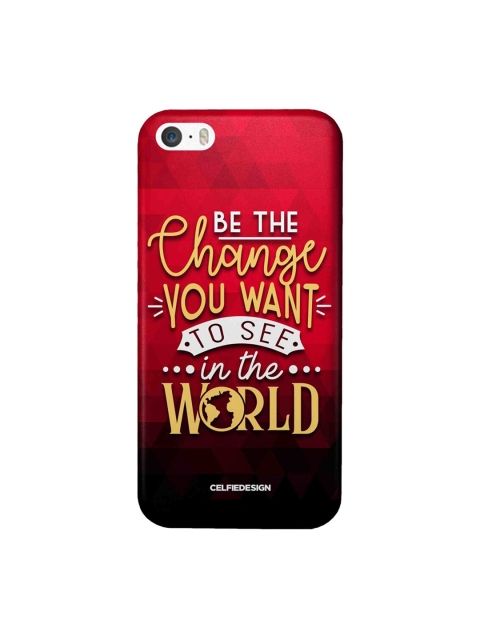 

CelfieDesign Red & Yellow Be The Change iPhone SE Slim Back Case