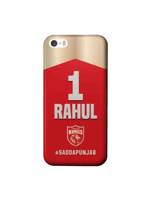 

CelfieDesign Red & Beige Punjab Kings Graphic Printed iPhone SE Slim Back Case