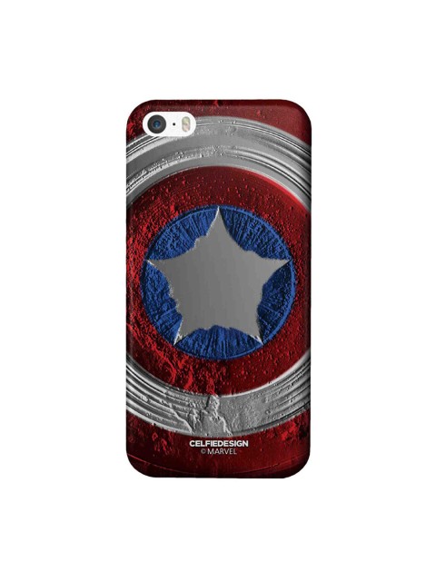

CelfieDesign Red & Blue Stoned Shield iPhone SE Slim Back Case