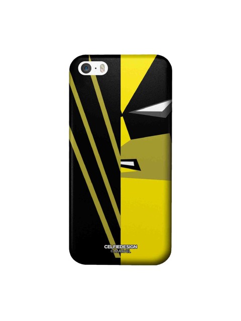 

CelfieDesign Black & Yellow Face Focus Wolverine Graphic Printed iPhone SE Slim Back Case