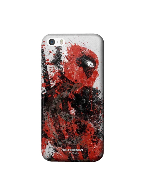 

CelfieDesign White & Red DeadPool Strokes Plastic iPhone SE Slim Back Case