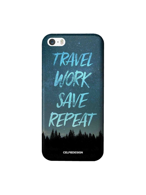 

CelfieDesign Multi-Coloured Travel Work Save Repeat iPhone SE Slim Back Case