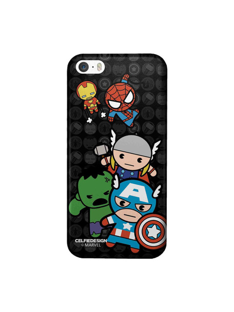 

CelfieDesign Black & Grey Kawaii Art Marvel Comics Plastic iPhone SE Slim Back Case