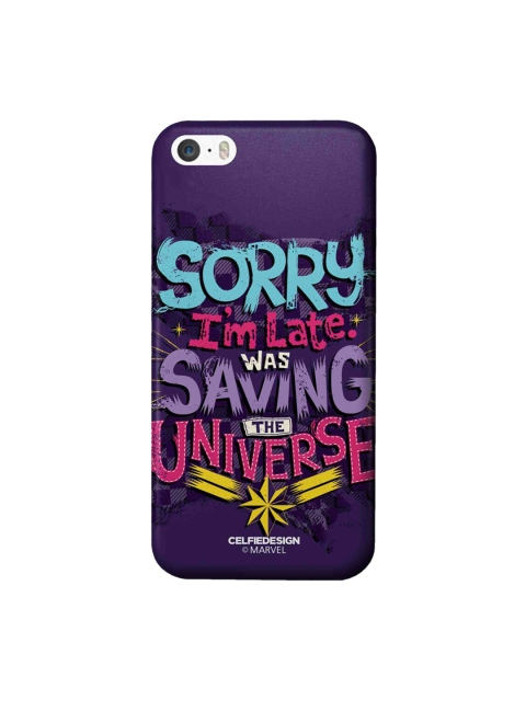 

CelfieDesign Purple Typography Printed Saving The Universe iPhone SE Slim Back Case