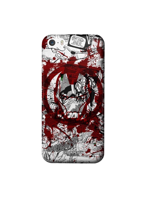 

CelfieDesign White & Red Splash Out Ironman Plastic iPhone SE Slim Back Case