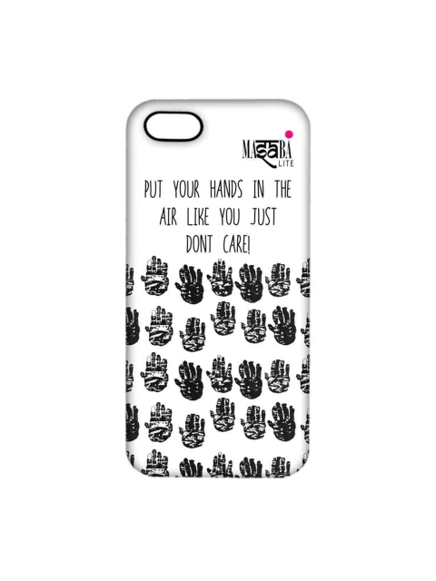 

CelfieDesign White & Black Masaba Hands Up Plastic iPhone SE Slim Back Case