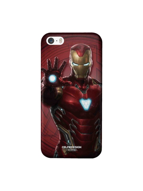 

CelfieDesign Maroon & Gold-Coloured Iron Man Mark L Armor Plastic iPhone SE Slim Back Case