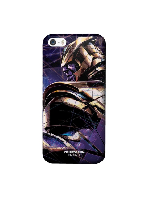 

CelfieDesign Purple & Gold Toned Thanos on Edge Printed iPhone SE Slim Back Case