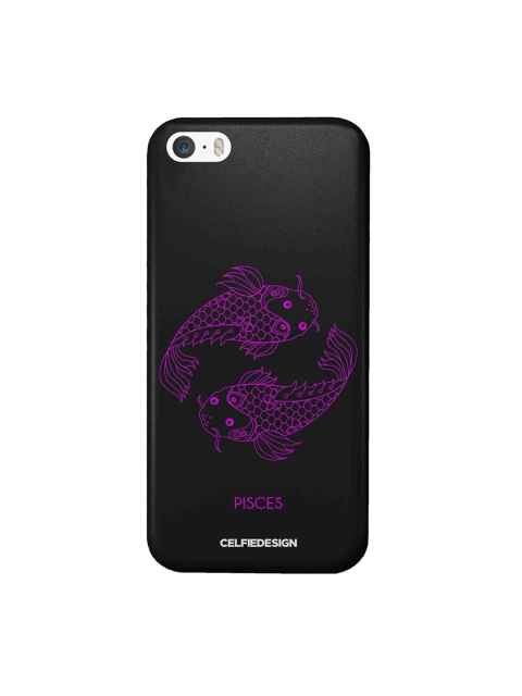 

CelfieDesign Black & Purple Pisces iPhone SE Slim Back Case