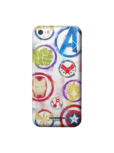 

CelfieDesign White & Blue Avengers Icons Graffiti iphone SE Back Case